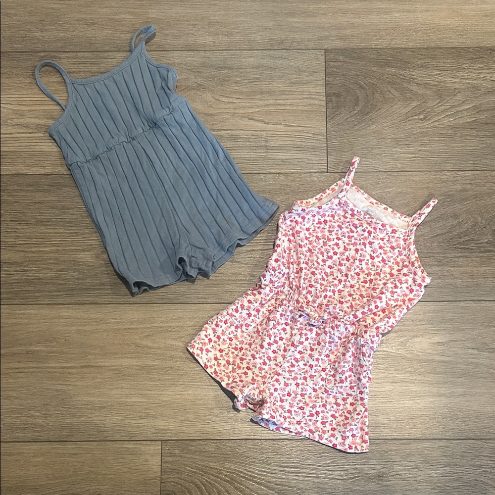 Blue and Pink Kids Romper Set x 2